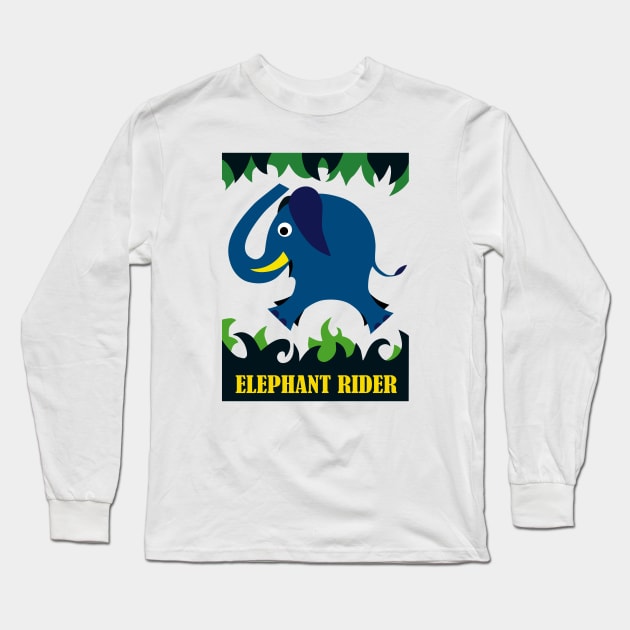 Elephant Rider Cartoon Long Sleeve T-Shirt by haegifrq